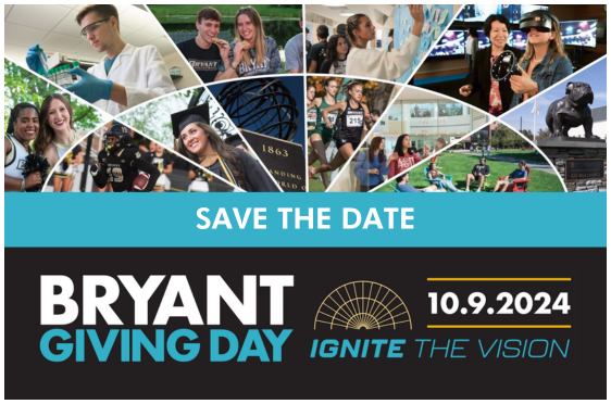 Save the Date for Bryant Giving Day on Oct. 9, 2024.