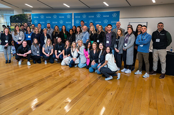 Students pose for a photo at the Bryant University Sales Competition.